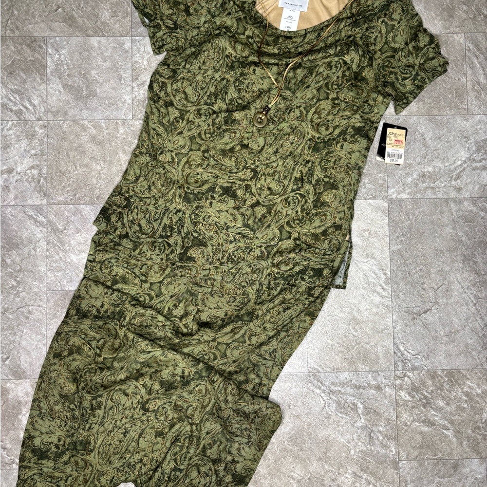 Elegant Green Paisley Dress